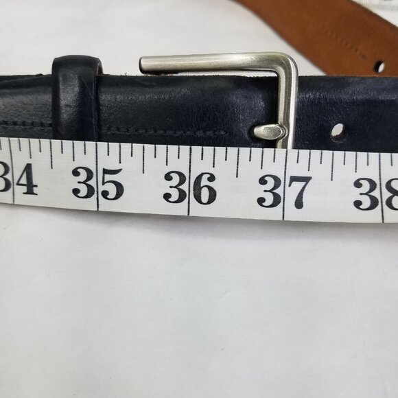 Calvin Klein Genuine Leather Belt Black Men's Size 34 Feather Edge 33"-37" USA - Picture 13 of 15